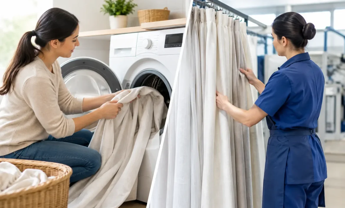 ¿Conviene lavar cortinas en casa o lavandería?