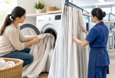 ¿Conviene lavar cortinas en casa o lavandería?